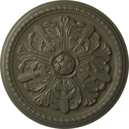 Ekena Millwork Swindon Ceiling Medallion (Fits Canopies up to 2 7/8"), Hnd-Painted Witch Hazel, 16 7/8"OD x 1 1/2"P CM16SWWHF